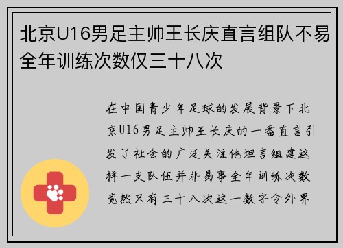 北京U16男足主帅王长庆直言组队不易全年训练次数仅三十八次 北京U16男足主帅王长庆直言组队不易全年训练次数仅三十八次
